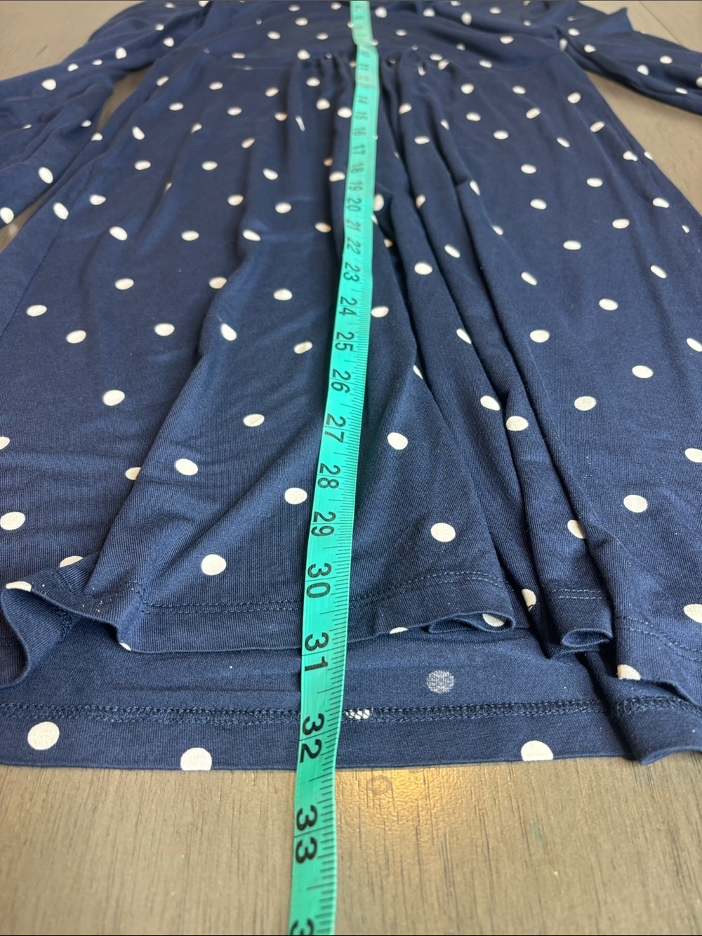 💙Boden Navy Blue Polka Dot V-Neck Dress Petite 4P Stretch Long Sleeve Flowy💙 - Picture 10 of 12